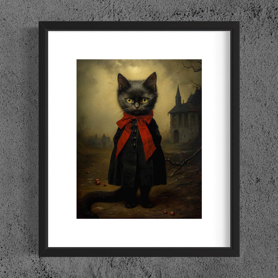 Victorian Black Cat Miss Jinx Wall Art - Twitchers Emporium Store