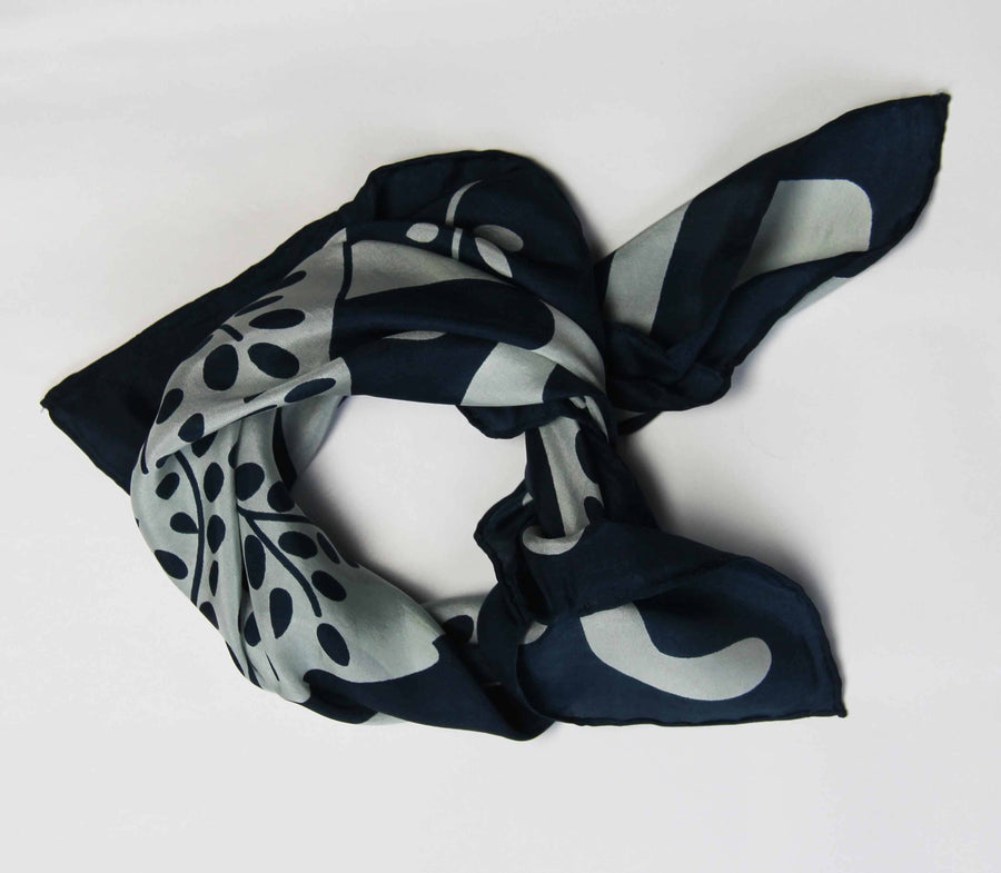 Peace and Love Marine Navy Mini Scarf