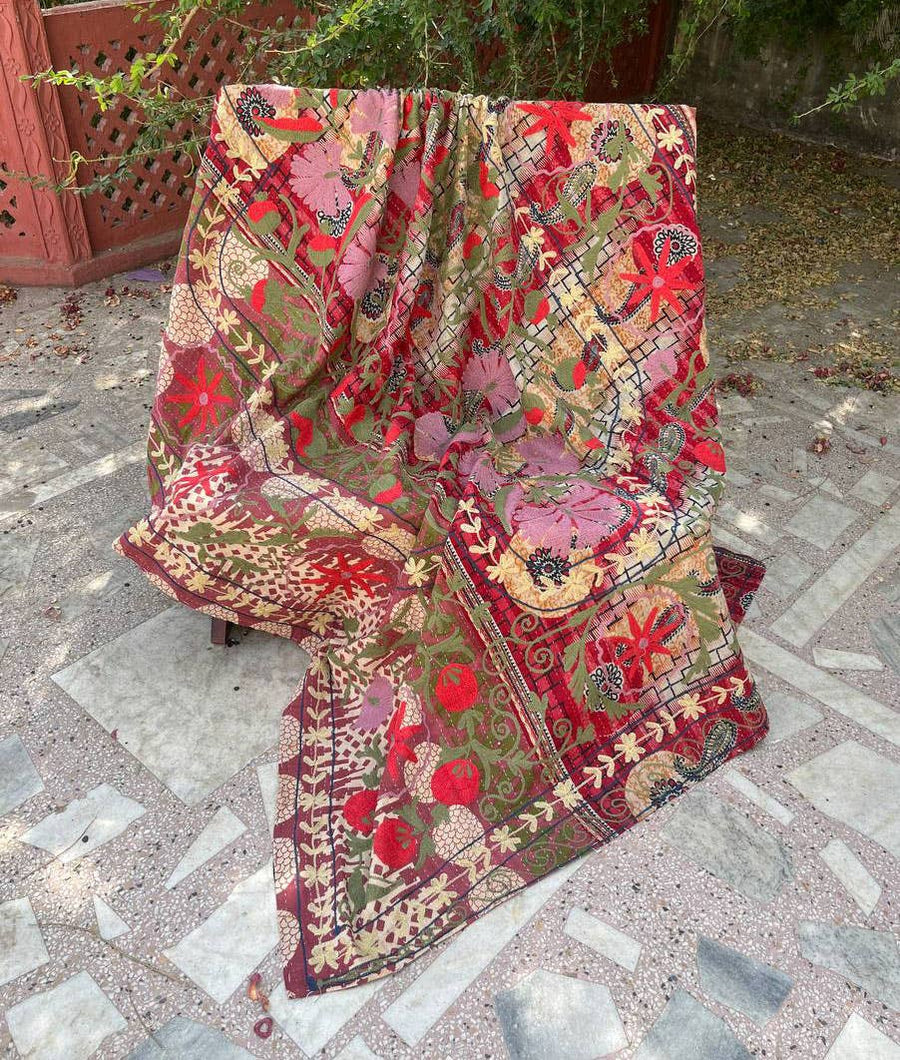 Vintage Cotton Kantha Quilt