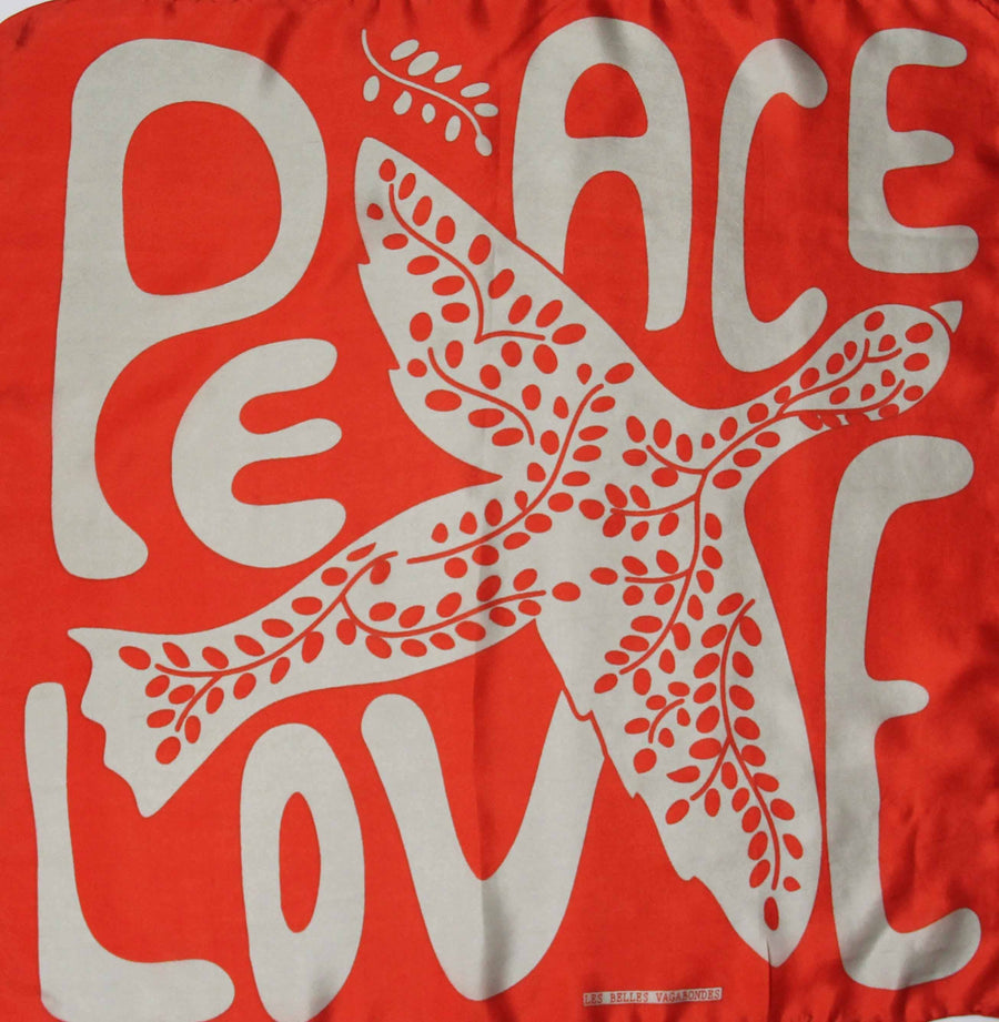 Peace and Love Orange Mini Scarf