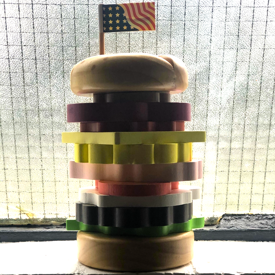 ICONIC WOODEN TOY - STACKING BURGER