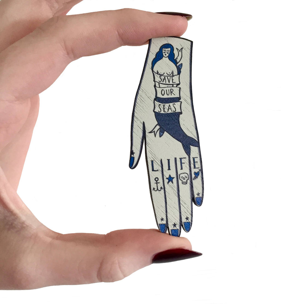 Tattooed Hand Brooch - Twitchers Emporium Store