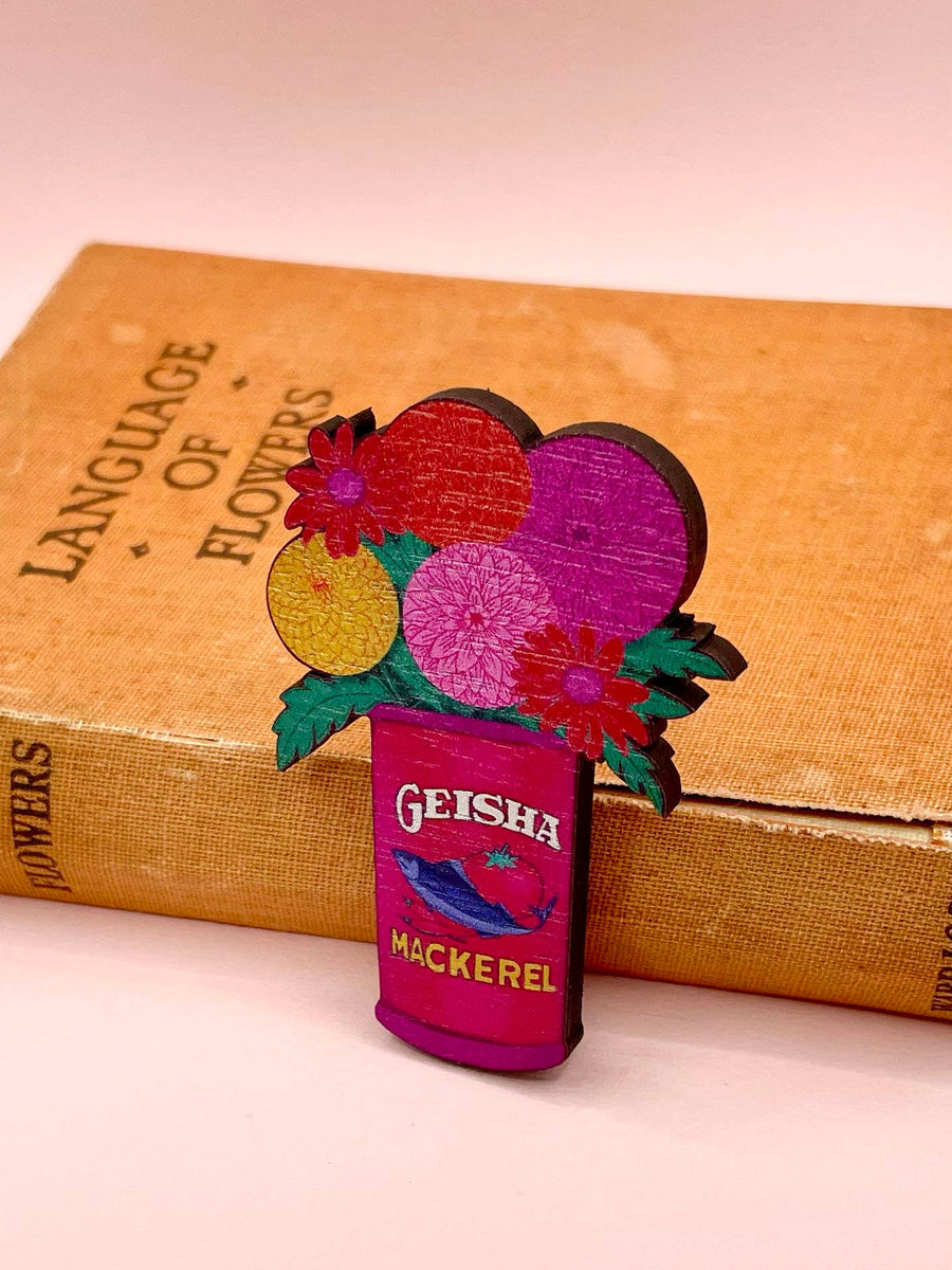 Dahlia Tin Can Brooch - Twitchers Emporium Store
