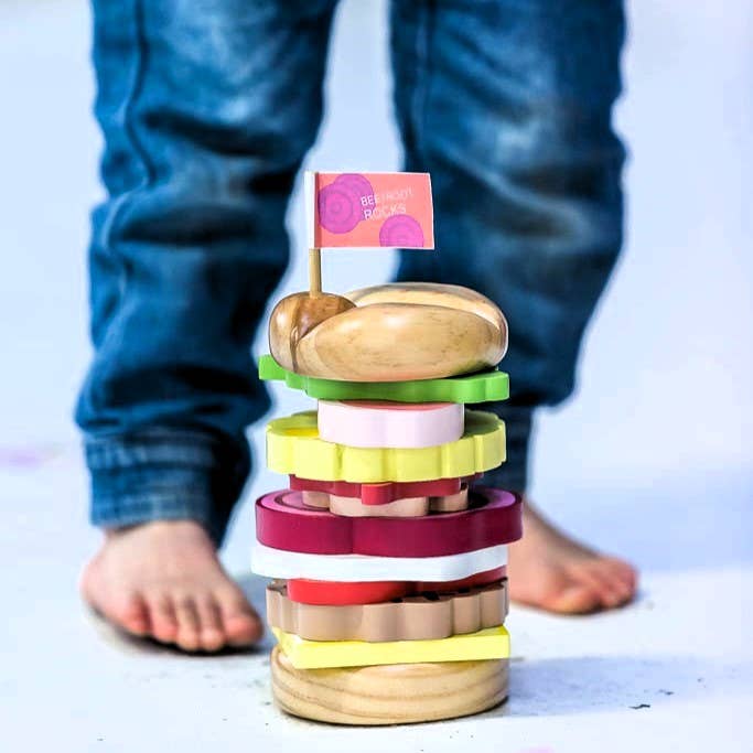 ICONIC WOODEN TOY - STACKING BURGER