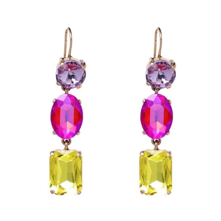 Triple Threat Rhinestone Earrings