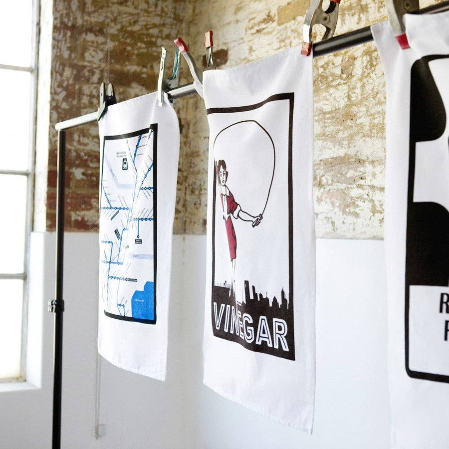 TEA TOWEL - SKIPPING GIRL - Twitchers Emporium Store