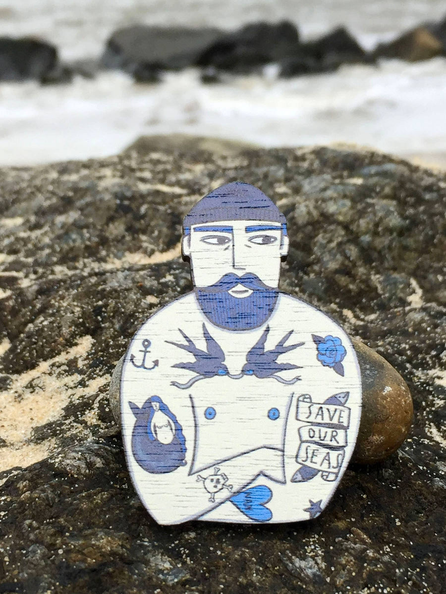 Tattooed Sailor Brooch - Twitchers Emporium Store