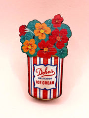 Summer Nasturtium Tin Brooch - Twitchers Emporium Store