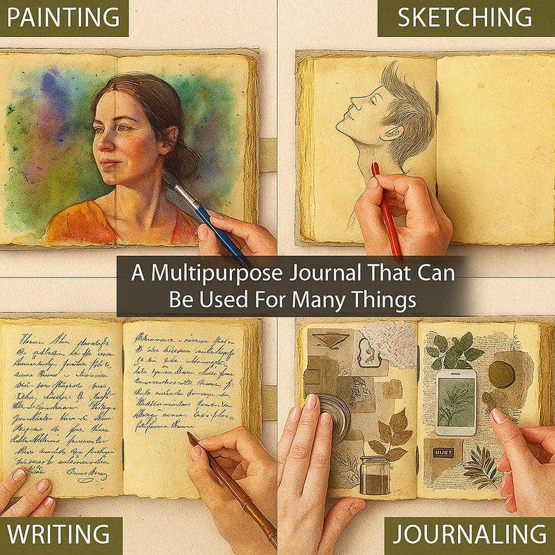 Leather Journal Moth & Mushroom - Twitchers Emporium Store