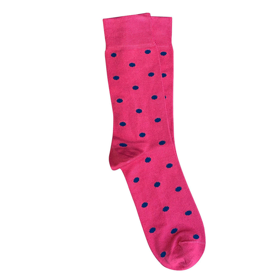 'Spotty' Raspberry Cotton Socks - Twitchers Emporium Store