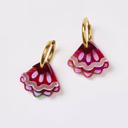 Frill Pod Earrings - Magenta Watercolour - Twitchers Emporium Store