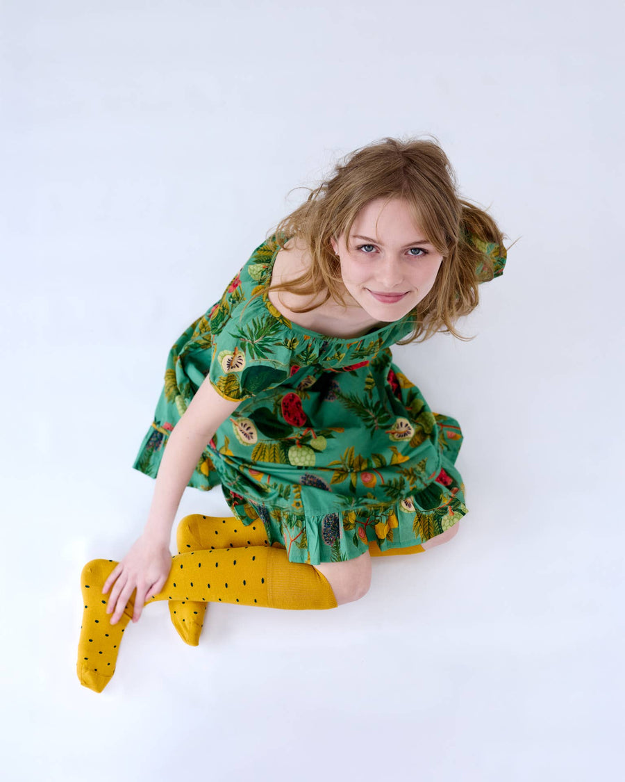 'Dotty' Ochre Cotton Socks - Twitchers Emporium Store