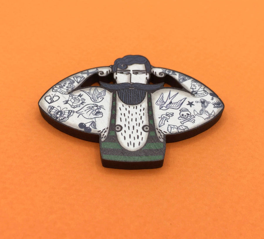 Circus Strongman Brooch - Twitchers Emporium Store