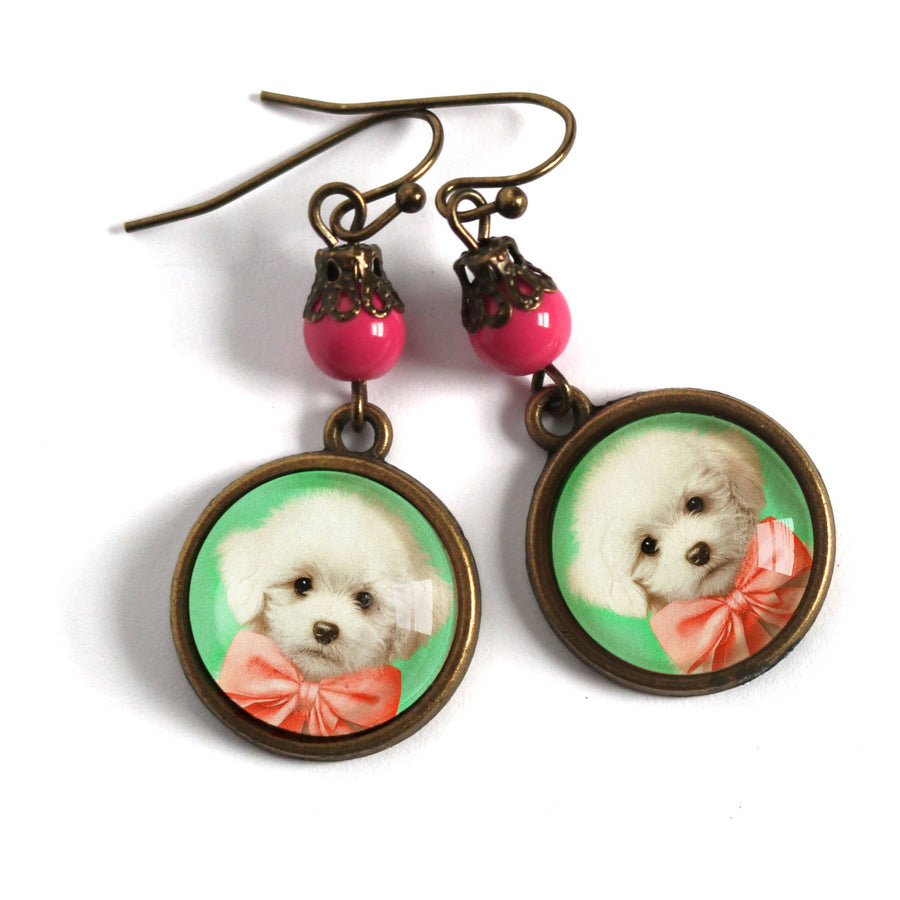 Pink Puppy Earrings