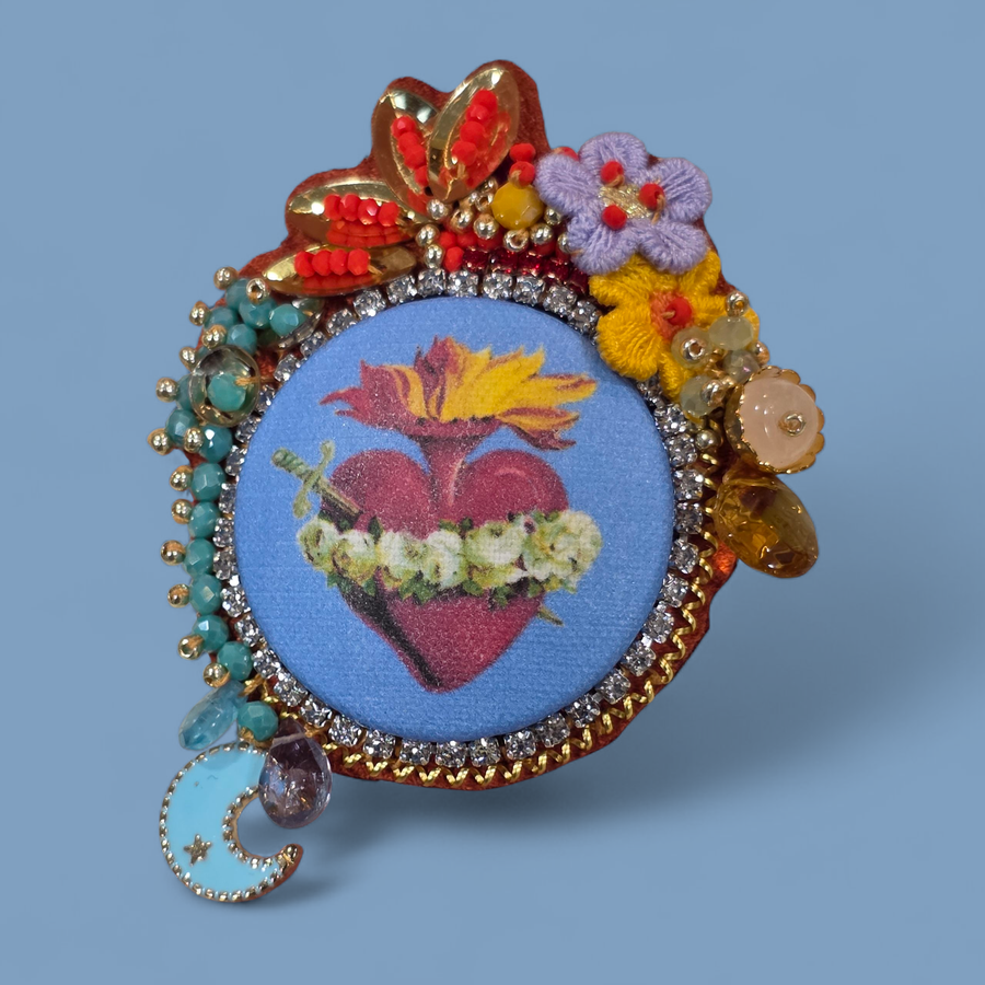 HALF MOON HEART - Blue