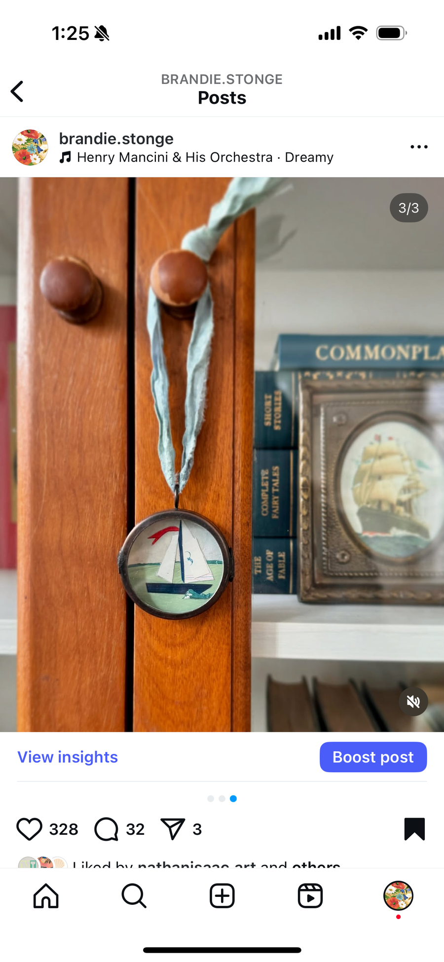 Sail No. 8 ~ Art Locket Ornament Nautical Boat Handmade  - Twitchers Emporium Store