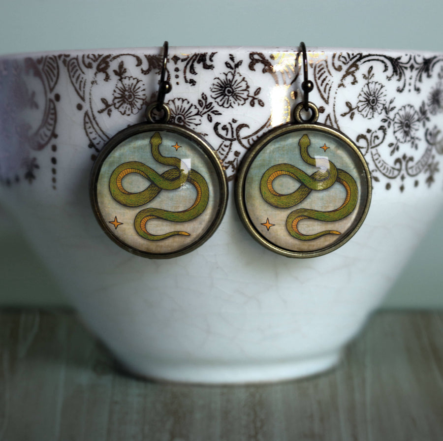 Coiled Snake Earrings