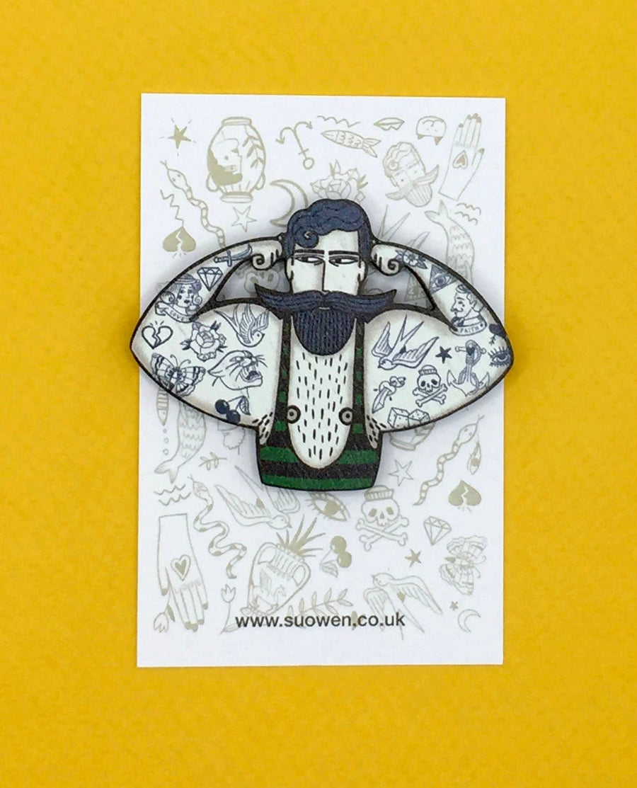 Circus Strongman Brooch - Twitchers Emporium Store