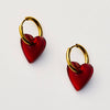 Marty Heart Earrings - Red - Twitchers Emporium Store