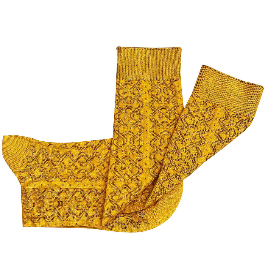 'Ornella' Ochre Cotton Socks - Twitchers Emporium Store