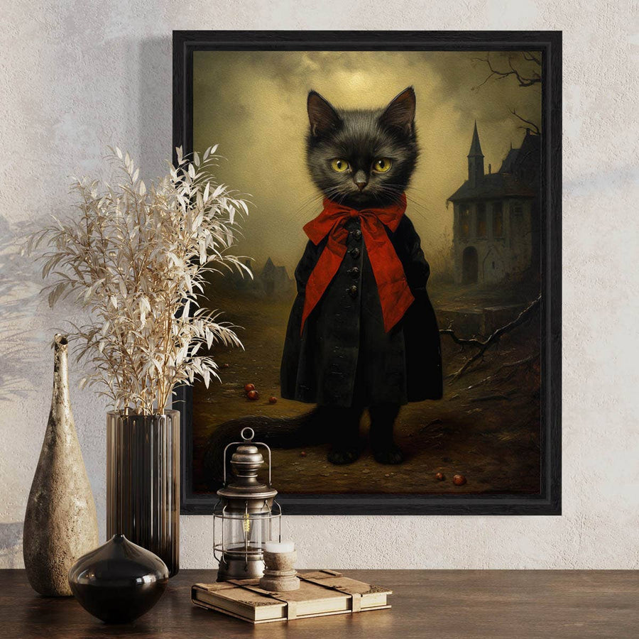 Victorian Black Cat Miss Jinx Wall Art - Twitchers Emporium Store