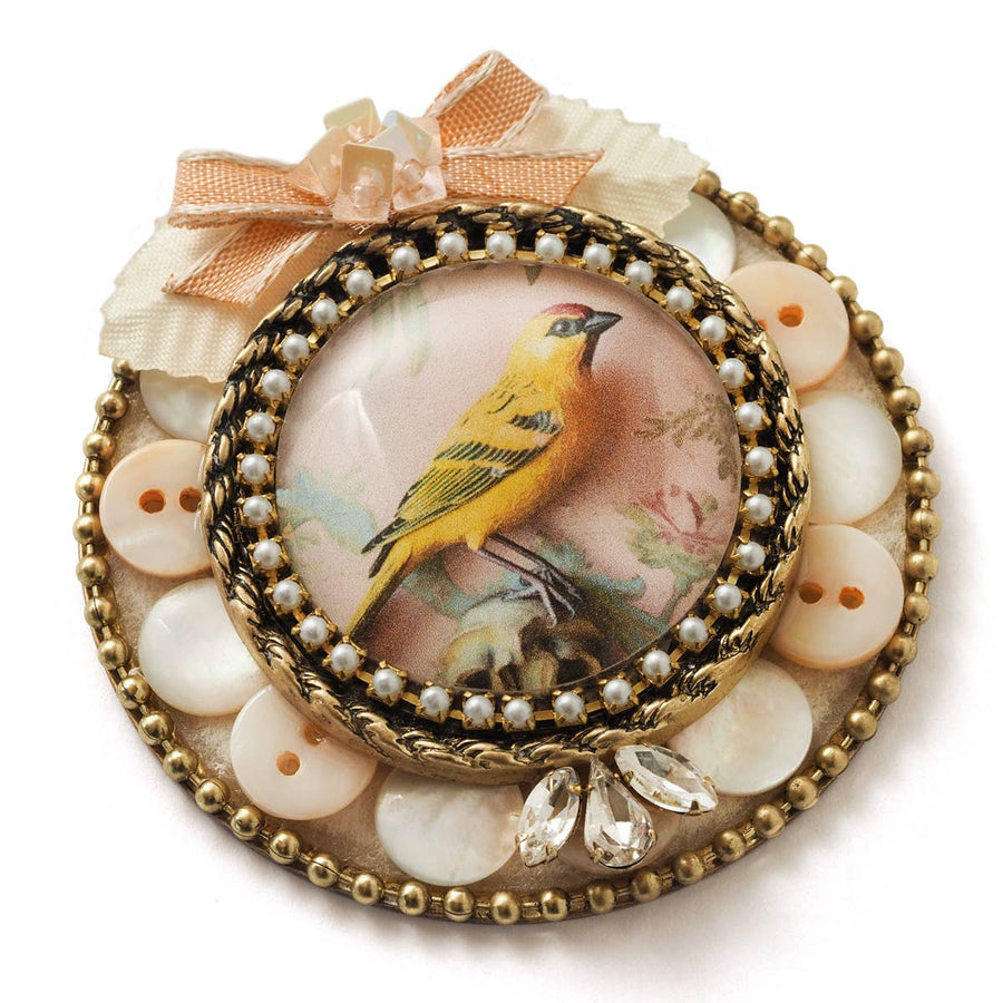Little Bird Button Brooch - Twitchers Emporium Store