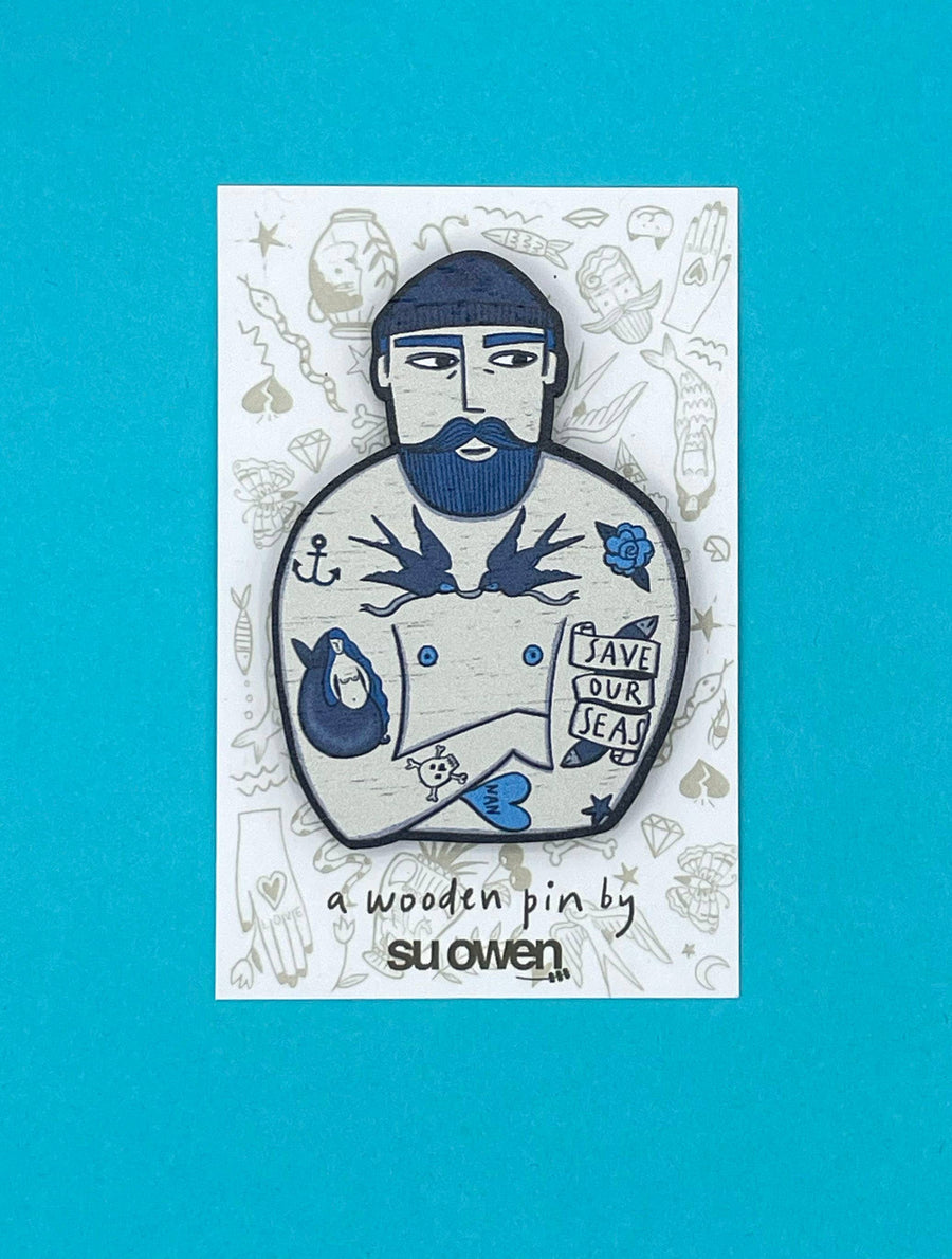 Tattooed Sailor Brooch - Twitchers Emporium Store