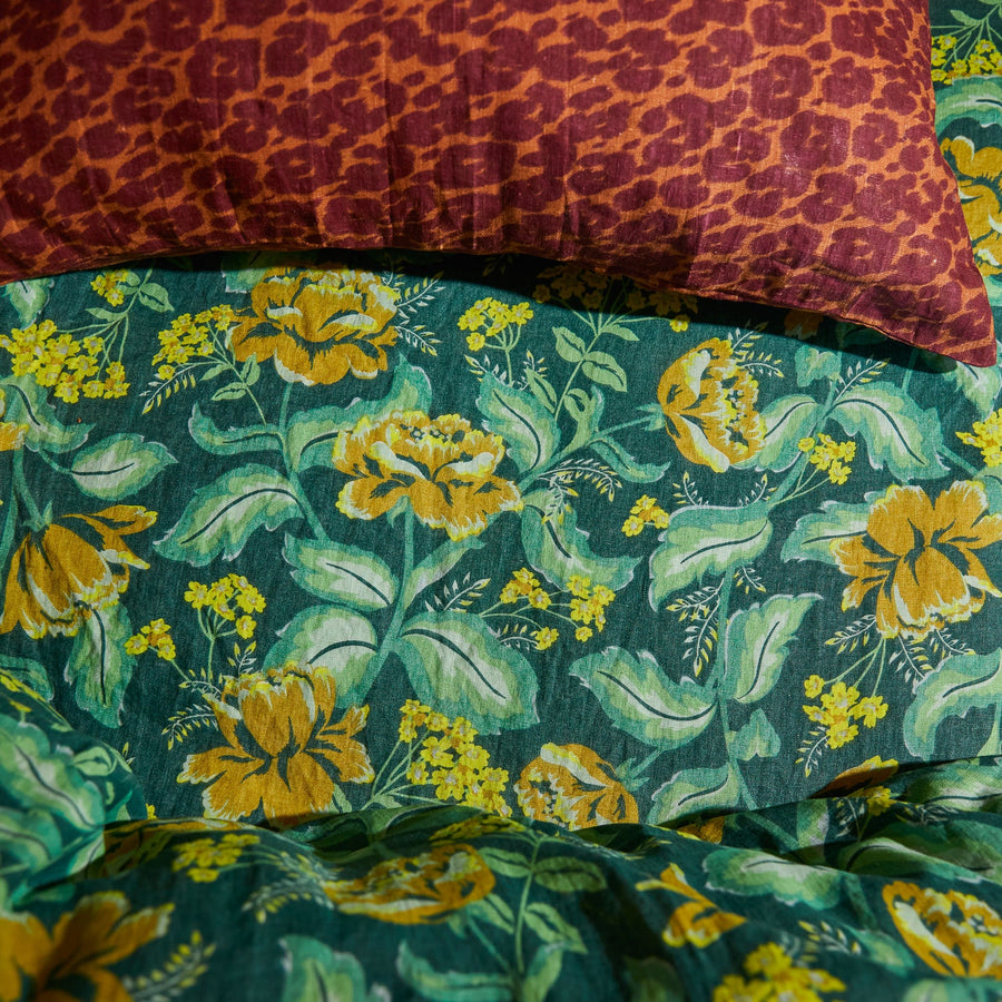 Margot Linen Quilt Cover - Forest - Twitchers Emporium Store