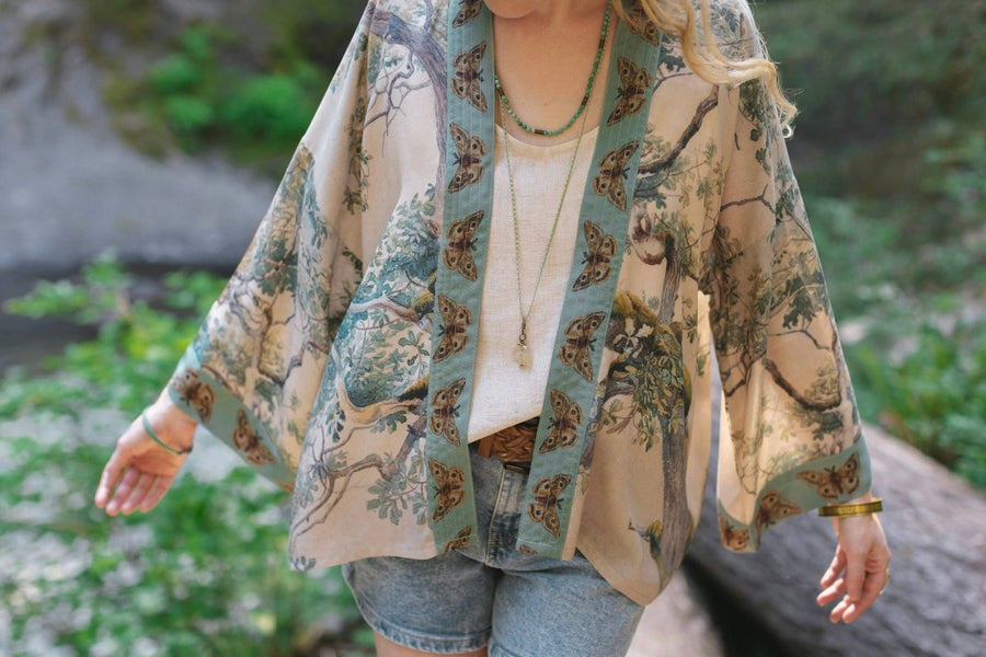 Earth and Sky Cropped Kimono - Twitchers Emporium Store