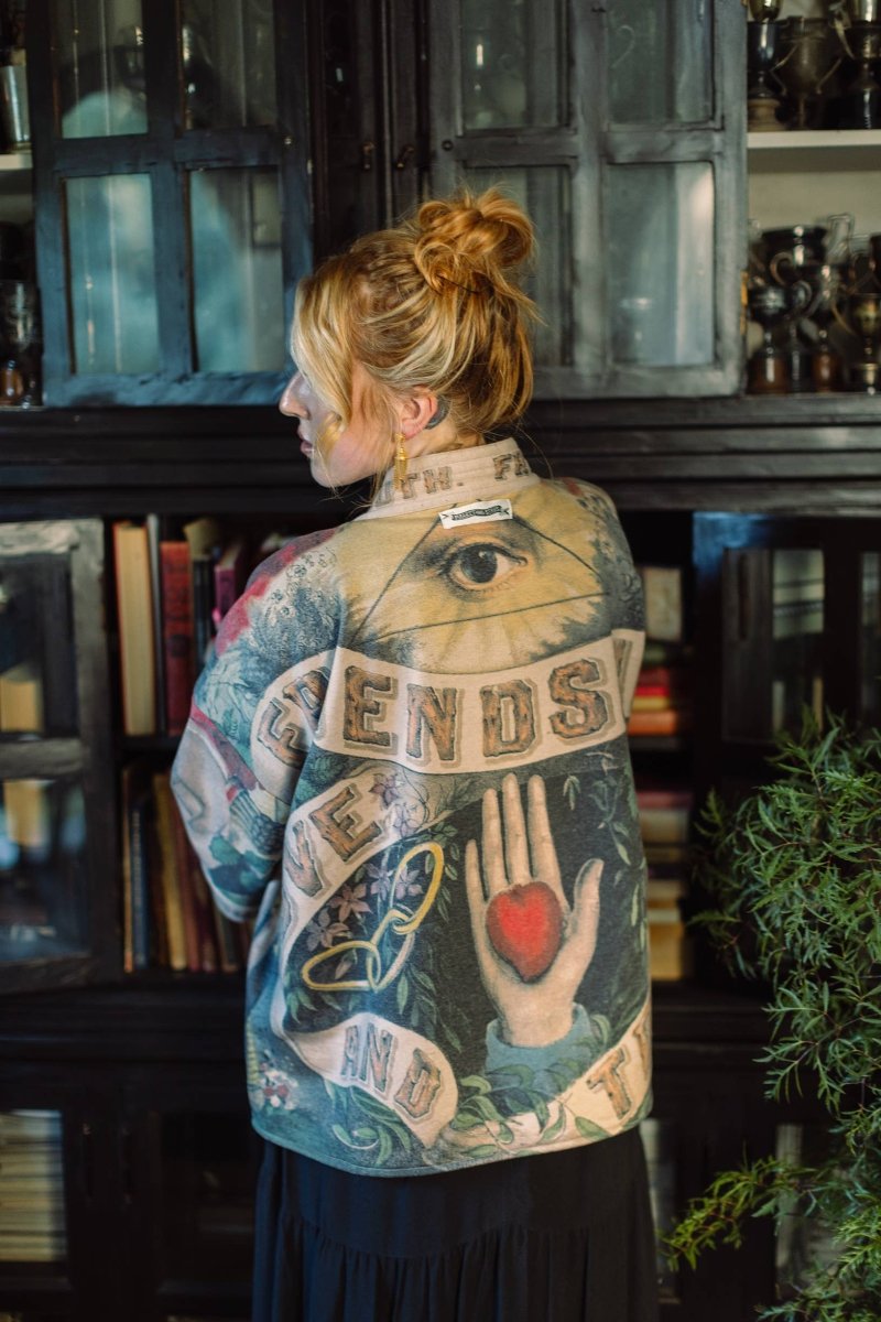 Friendship Love & Truth Fleece Kimono