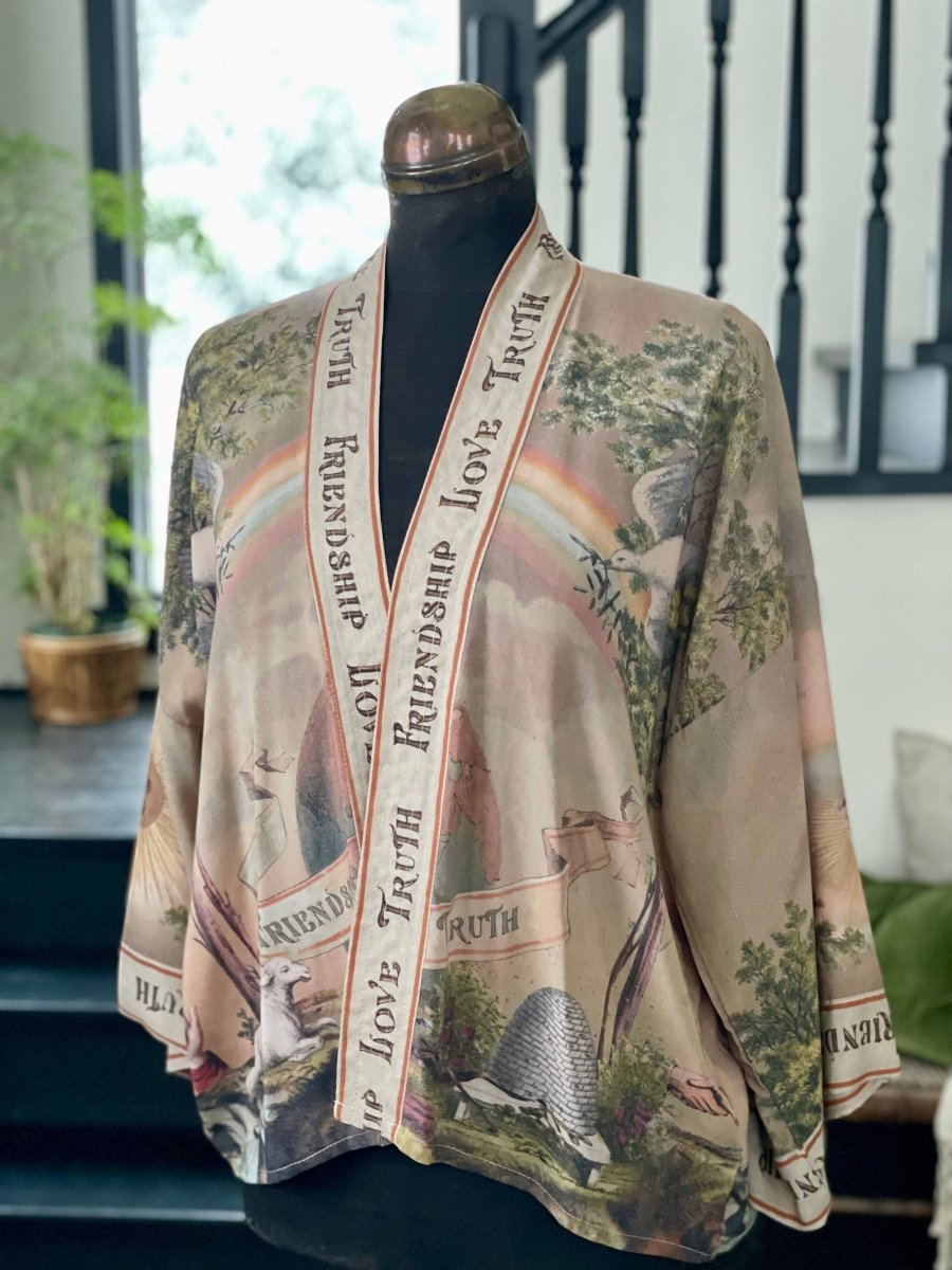 Friendship Love & Truth Cropped Kimono - Twitchers Emporium Store