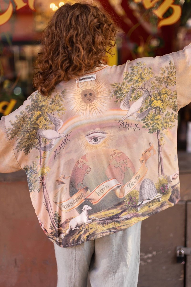 Friendship Love & Truth Cropped Kimono - Twitchers Emporium Store