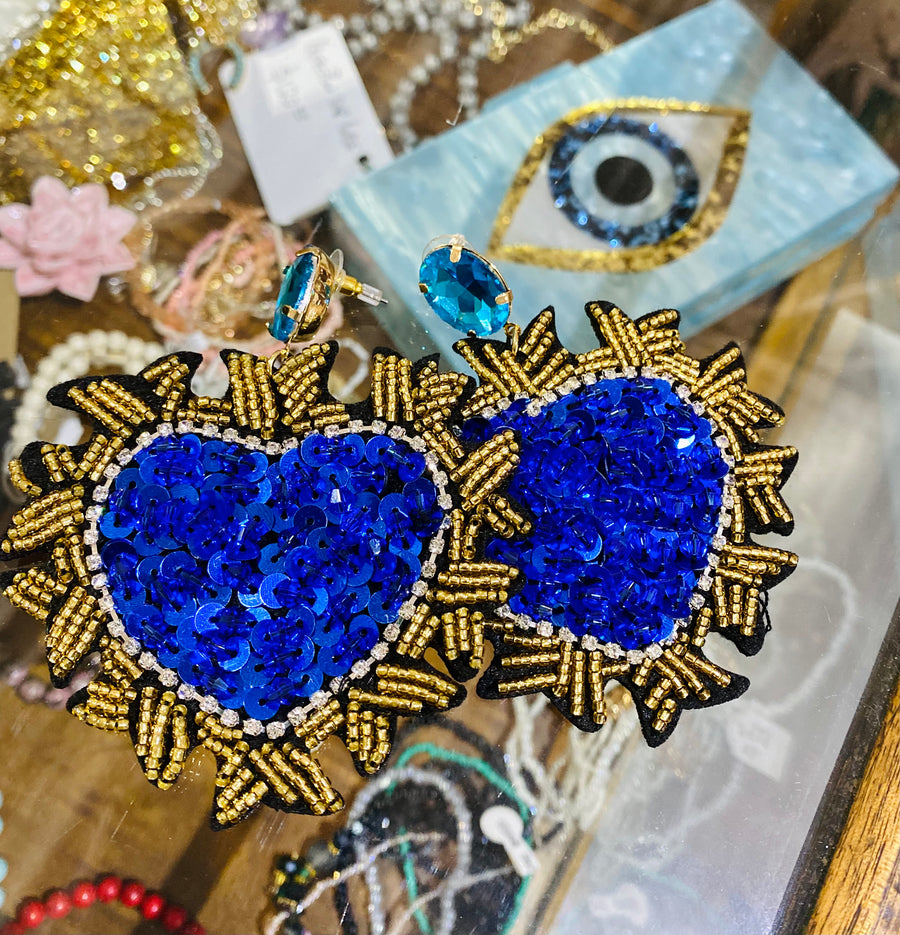 Giant Sacred Heart Sequin Dangles Twitchers Emporium Store