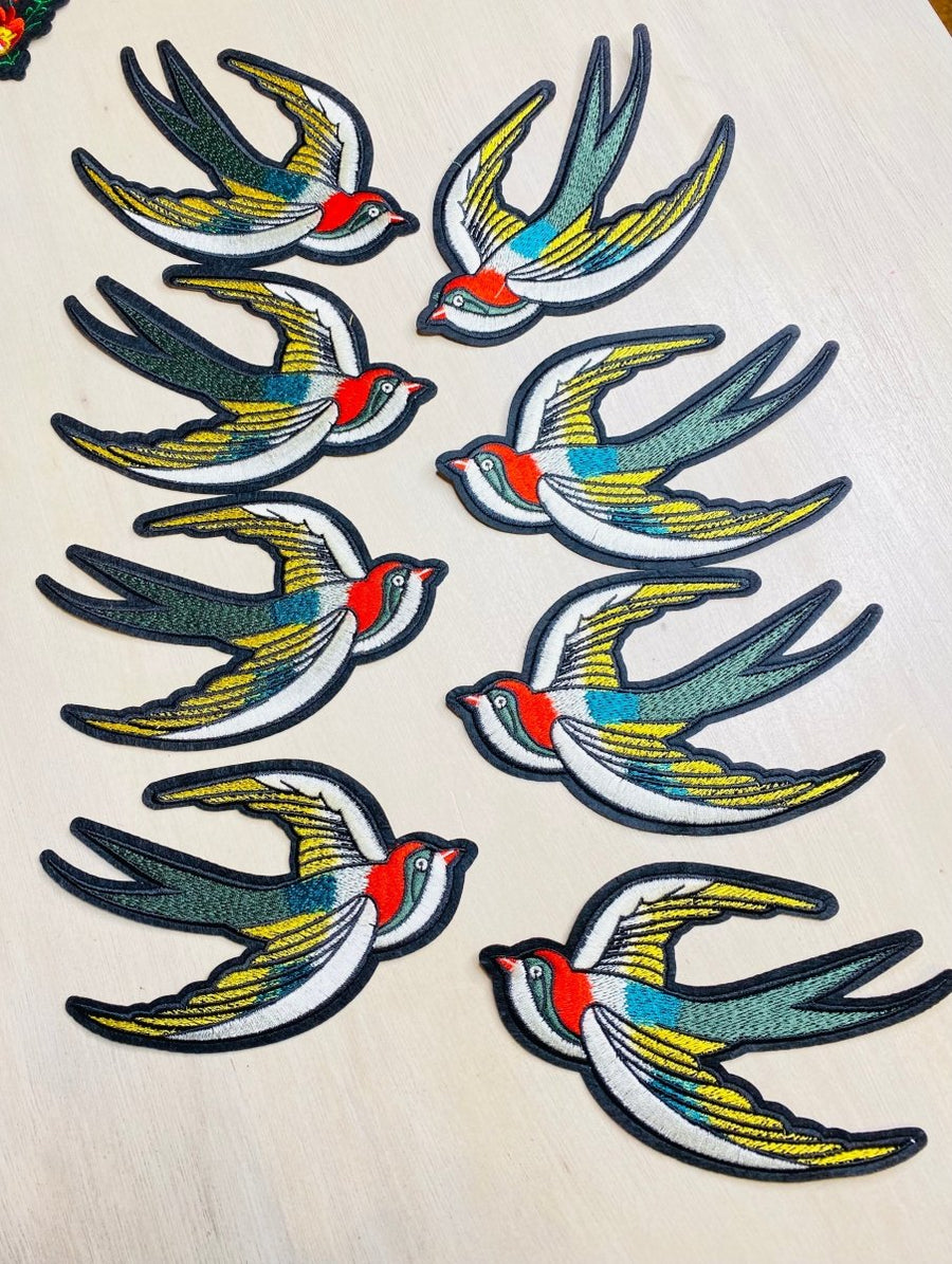 Tattoo Swallow Iron on Patch Twitchers Emporium Store